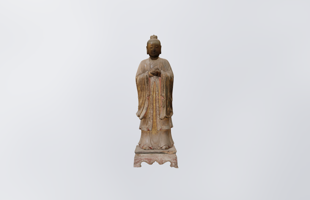 贴金斗姆侍神站像